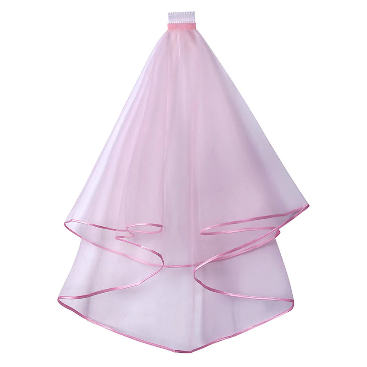 Gothic Ribbon Edge Bridal Veil for Women Accessories 2 Tiers with Comb Wedding Party Short Veil Accessories