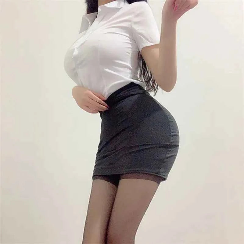2026New High Waist thin Pencil silk Mini Skirts Night Club wear Wrap hips Sexy Casual Black White Short Skirt for Women summer