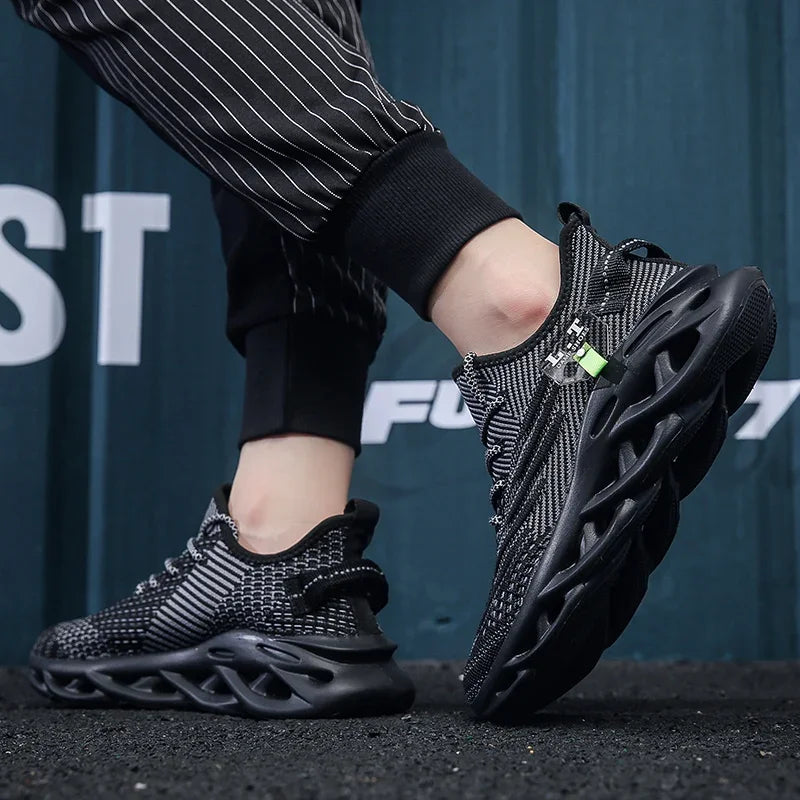 YRZL Men Sports Running Black Jogging Shoes Casual Sneakers Outdoor Breathable Mesh Women Light Shock-absorption Sneakers Men - Shoppiline