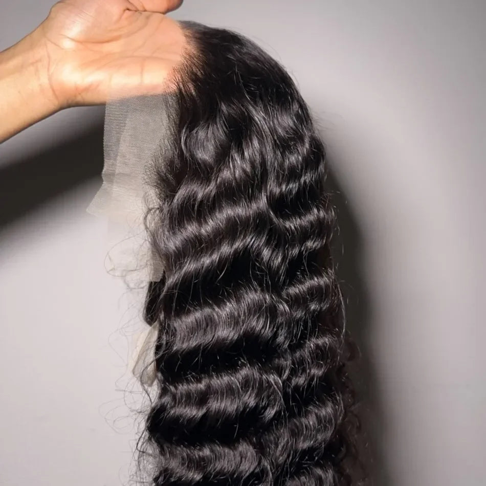 Loose Deep 13x6 Lace Front Human Hair Wig 30 40 Inches Brazilian Water Deep Wave 13x4 HD Lace Frontal Wig Curly Wigs For Women
