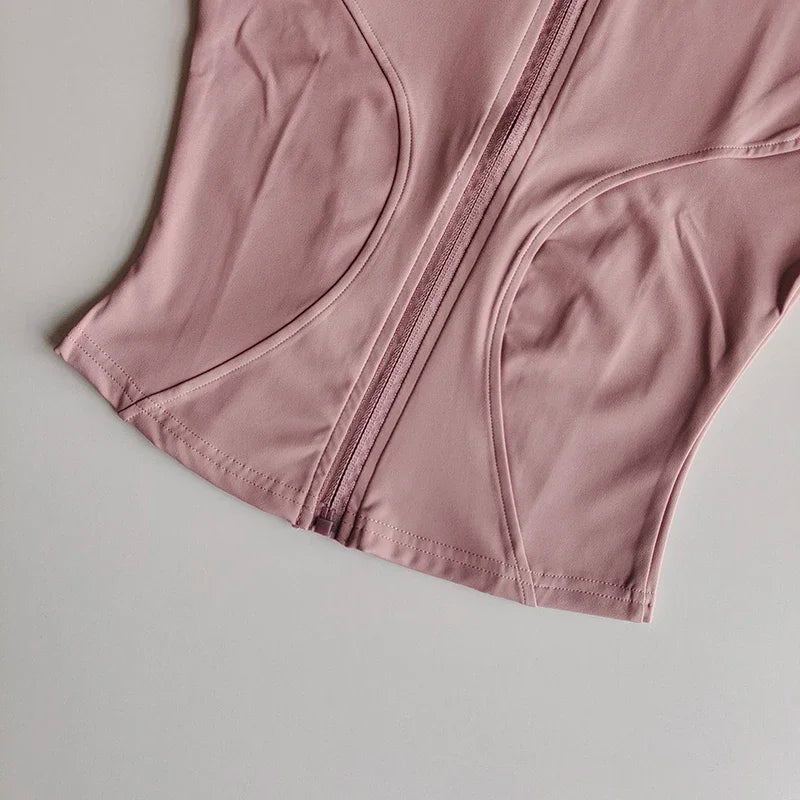 Slim Fit Sports Jacket Stand Collar Zipper Coat Sports Fitness Yoga Clothing Plus Velvet Jacket Slimming Quick-drying Top Suit