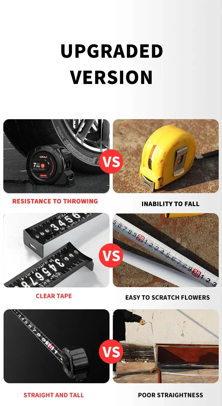 3/5/7.5/ High Precision Measuring Tools Household Woodworking Ruler Thickening Waterproof and Anti-corrosion Tape Measure