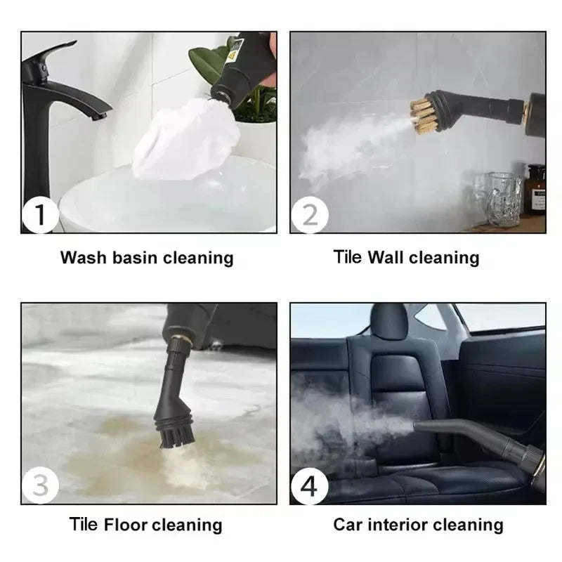 Portable Handheld Steam Cleaner High Temperature Pressurized Steam Cleaning Machine With Brush Heads For Kitchen Car - Shoppiline