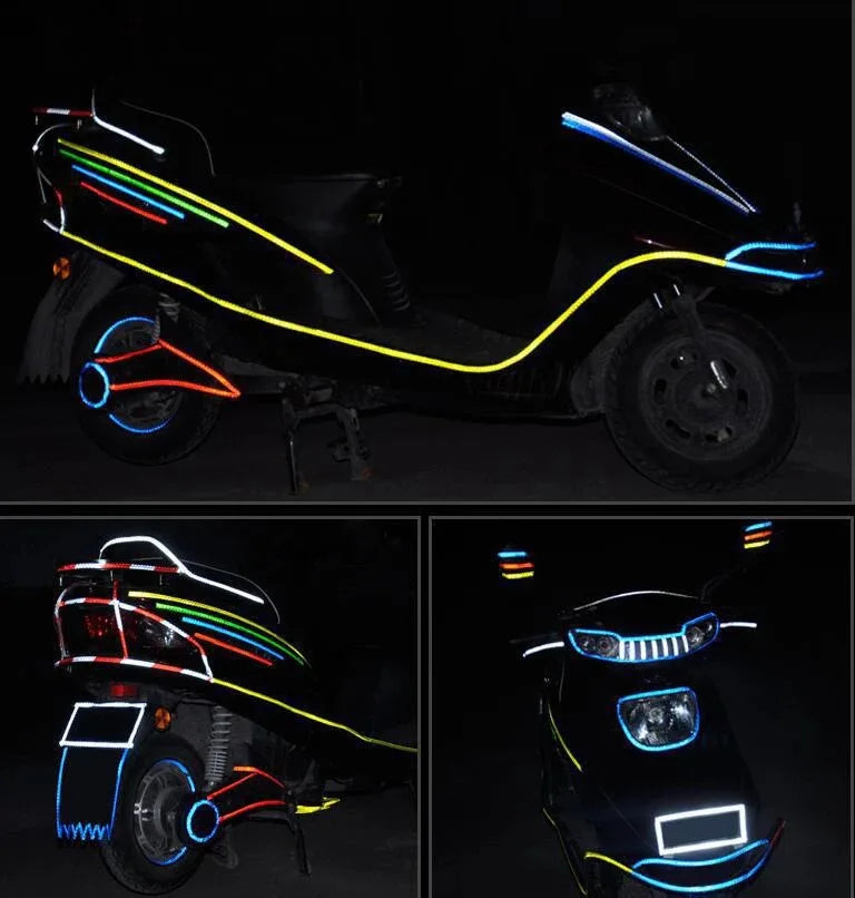 1cm*8m Bike Stickers Reflective Tape Fluorescent MTB Bike Bicycle Strips Cycling MTB Tapes for Bicycle Helmet Motorcycle Scooter
