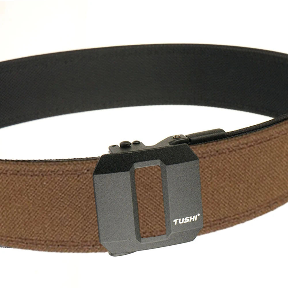 TUSHI Belt Hard Tactical Belt for Men Metal Automatic Buckle IPSC Gun Belt 1100D Nylon Military Belt Outdoor Sports Girdle Male