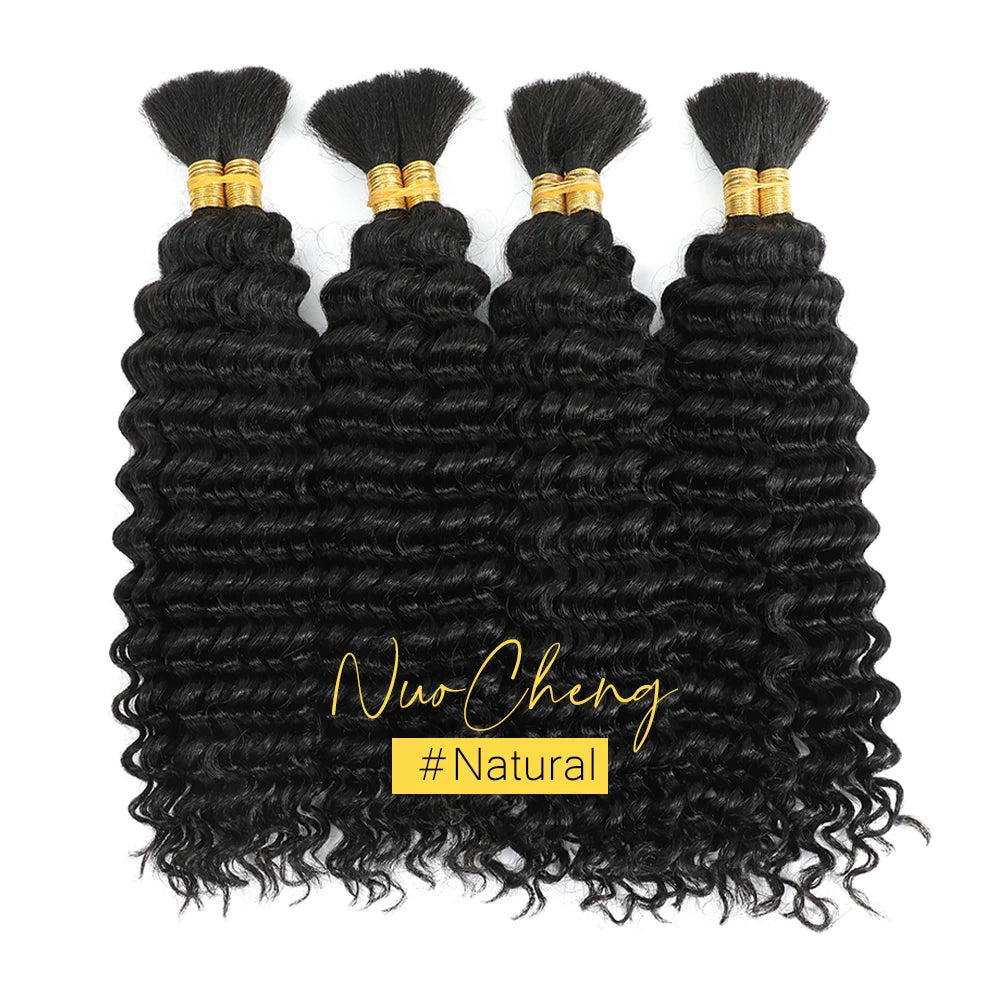 2 paquets de cheveux humains pour tresses bohèmes, 14 pouces 100G 10A, cheveux brésiliens vierges ondulés en vrac pour tresser