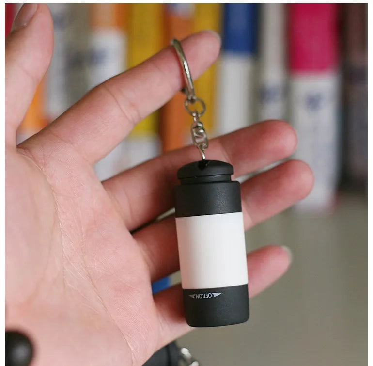 USB Rechargeable LED Multifunctional Strong Light Pocket Keychain Flashlight Waterproof Outdoor Hiking Camping Mini Flashlight