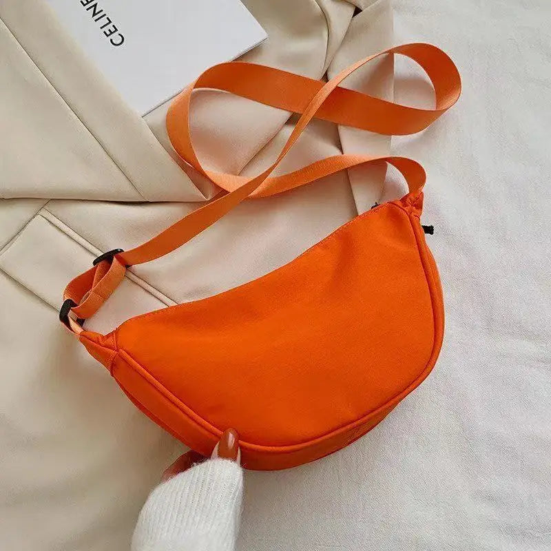New Simple and Casual Solid Color Nylon Large Capacity Women's Dumpling Bag Shouldercrossbody bag shoulder bag large capaci Bag