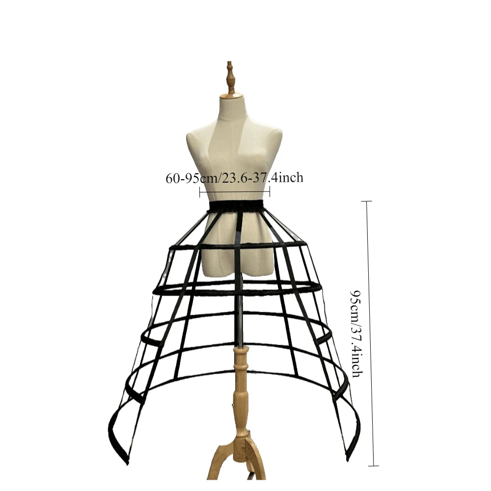 Girls 3 Hoops Crinoline Cage Bustle Petticoat Women Adjustable Pannier for dress