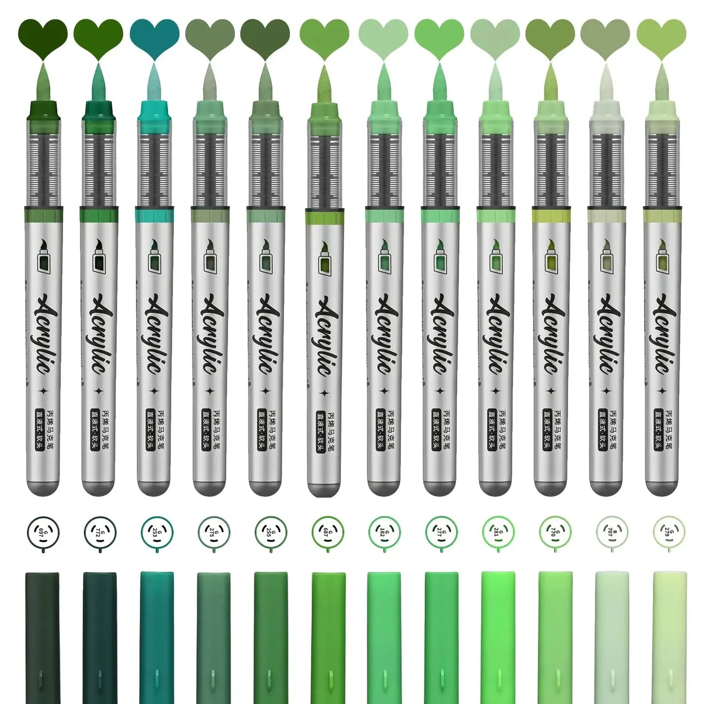 ZEEJOY 120/12/1 Colors Direct Liquid Acrylic Marker Pens Waterproof Pen Soft Brush Nib for Manga School Art Supplies Stationery