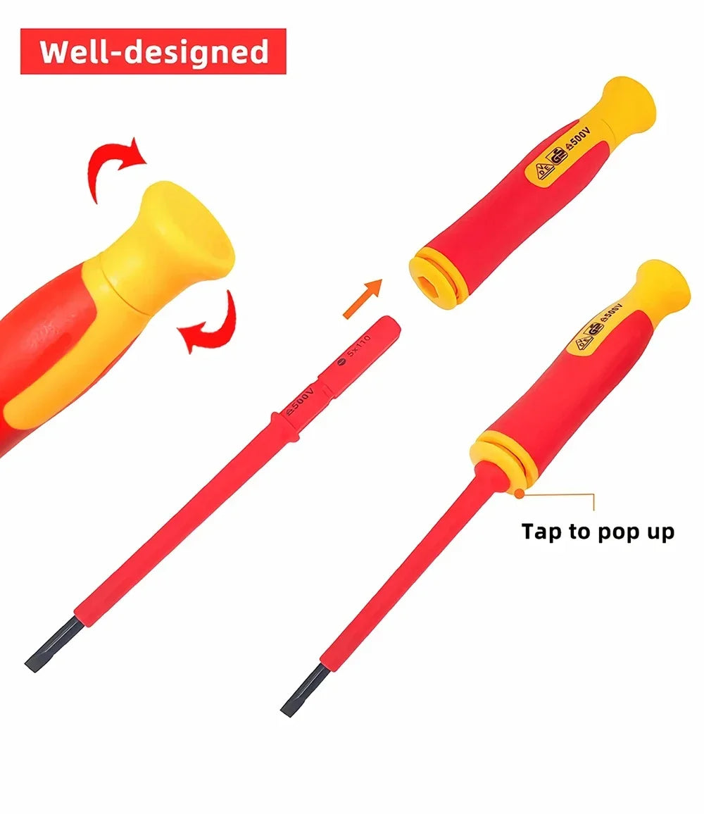 New Hexagonal Screwdriver Insulated Electrician Screwdriver High Hardness Set Magnetic Cross Word Shaped Plum Blossom