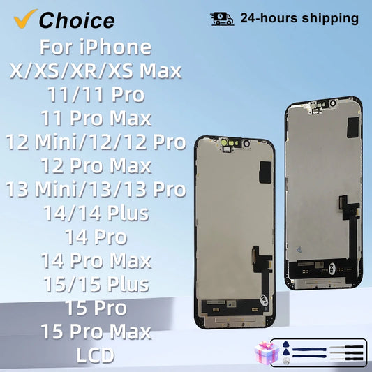 CHOICE AAA+ OLED For iPhone X XR XS Display 3D Touch Screen Digitizer For 11 Pro 12 Mini 13 Pro Max 14 Plus LCD Replacement Part - Shoppiline