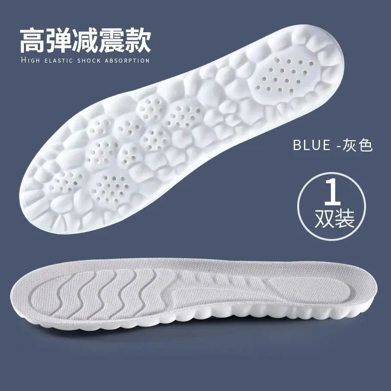 4D Cloud Technology Sports-Einlegesohlen für Schuhe, PU-Sohle, weich, atmungsaktiv, stoßdämpfend, gepolstert, orthopädische Laufsohlen