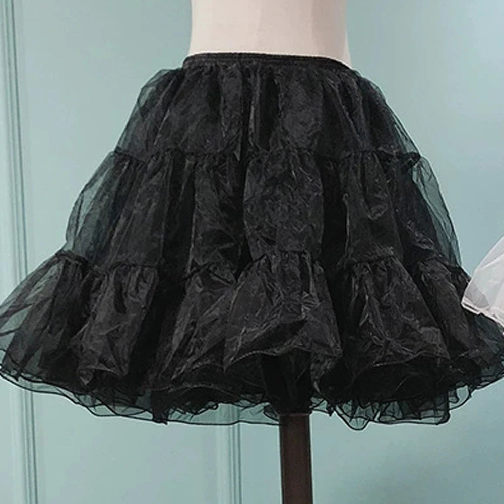 Lolita Cosplay Organza Ruffles Short Petticoat Underskirt for Girls Tutu Half Slips Bridal Accessorie