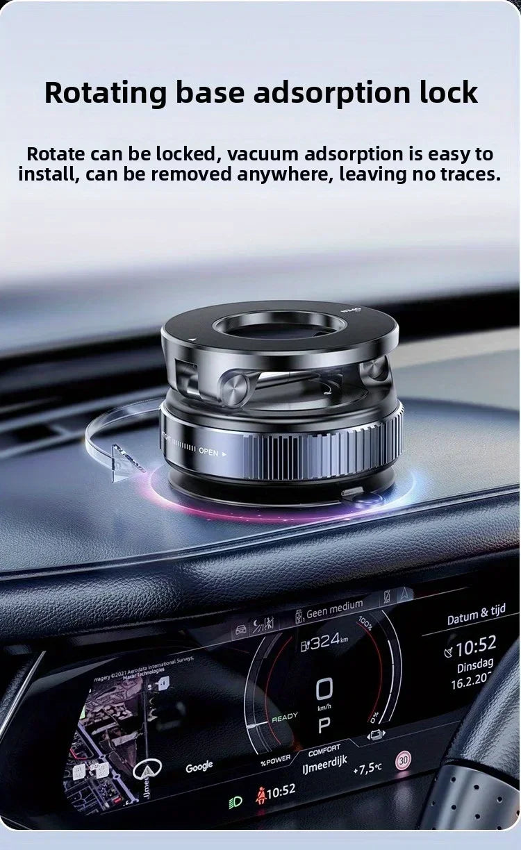 [Upgrade 360° Phone Holder] 360° Adjustable Vacuum Magnetic Mount Car Phone Holder Upgrade Version Compatible with Cars Mirrors