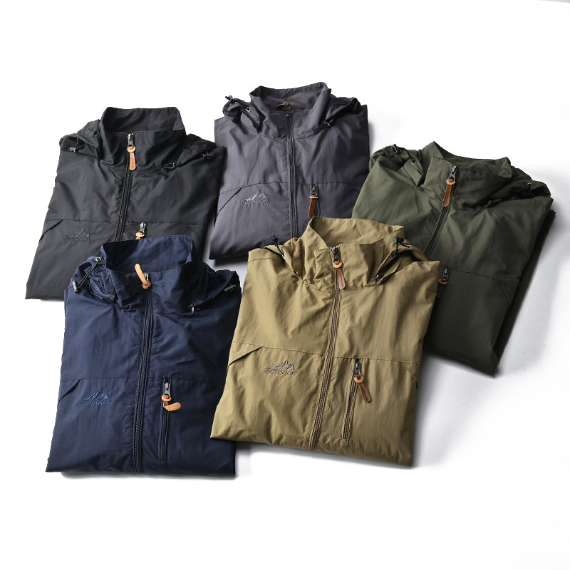 Windbreaker Herren Taktische Jacke Wasserdicht Outdoor Kapuzenmantel Sport Militär Europäische Größe S-5XL Feldklettern Dünne Oberbekleidung