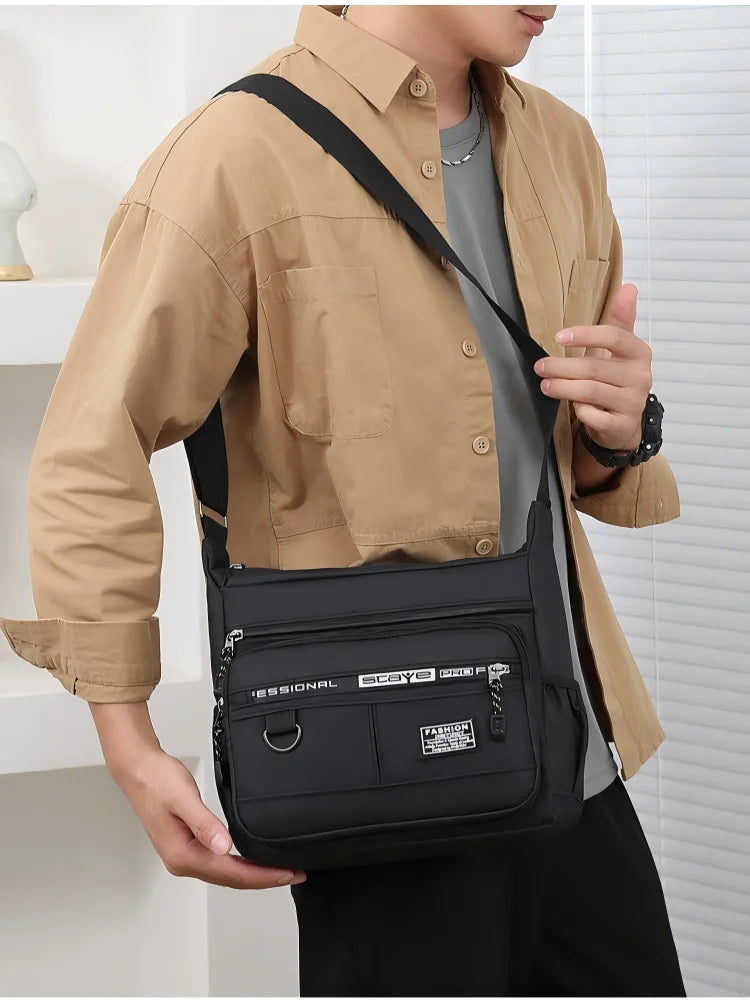 Design Oxford Shoulder Bag Large Capacity Men's Casual Multi-layer Pocket Fashion Single Shoulder Crossbody Luxury Messenger Bag