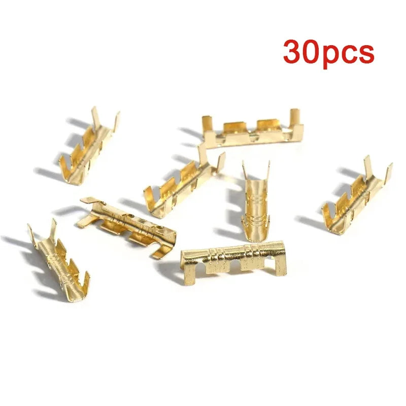 30/100pcs 453u Type 0.3-1.5mm2 Terminal Connector Dual Interface Terminal Electronic High Precision Yellow Copper
