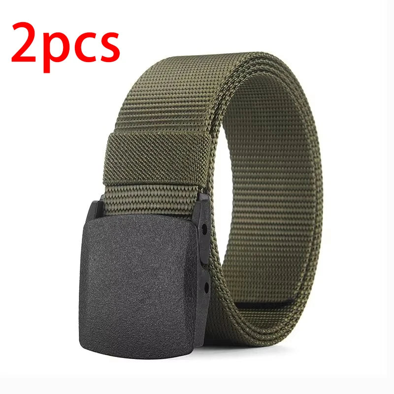 Men's Belt Outdoor Casual Canvas Belt Metal Free Training Nylon Tactical Belt，Versatile For Jeans, Dress，Casual ，For Men Women