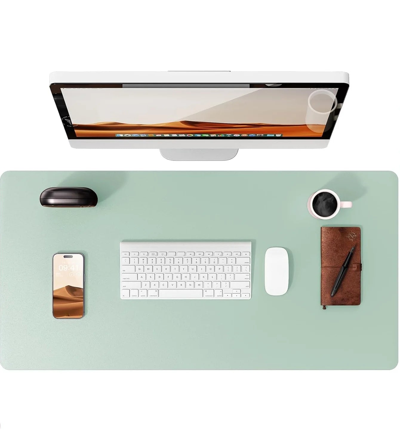 Large Mouse Pad,Office Desk Mat, Leather Desk Pad Protector, Non-Slip PU Leather Desk Blotter, Laptop Desk Pad