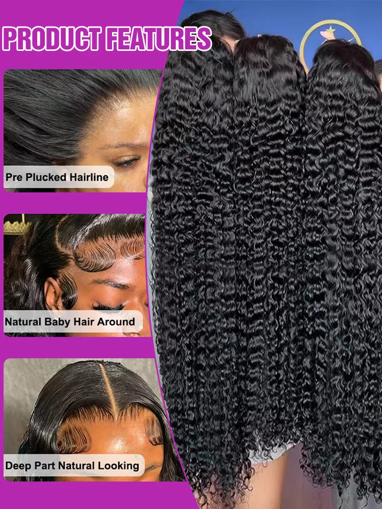 300 % Dichte 13x6 HD Transparent Loose Deep Wave Lace Frontal Perücke Brasilianisch 40 46 Zoll 13x4 360 Lockige Lace Front Perücken Für Frauen