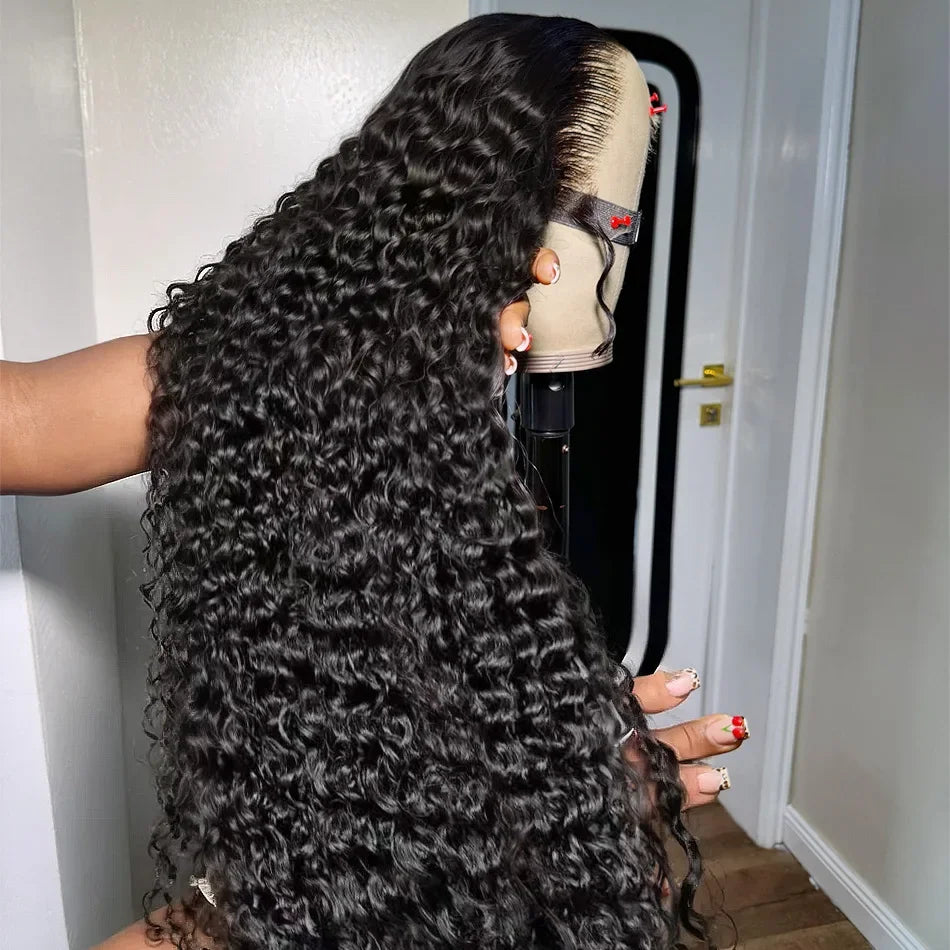 13x6 HD Lace Loose Deep Wave Frontal Perücken 42 Zoll Deep Curly Lace Front Echthaarperücken Vorgezupfte Klebefreie Perücke Echthaar