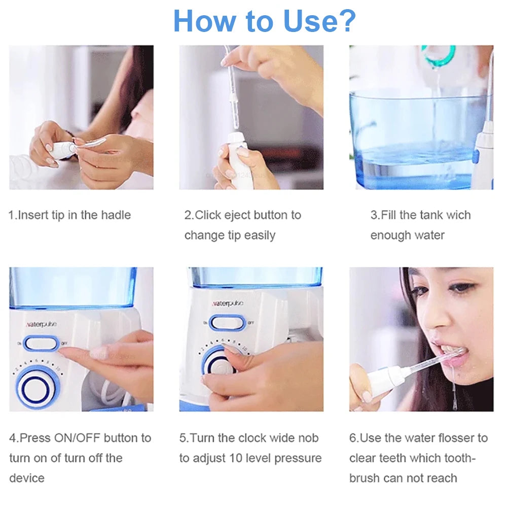 Oral Irrigator Dental Water Flosser for Teeth High Pressure Electric Dental Irrigator Water Flosser Mouth Washing Machine 800ML - Shoppiline