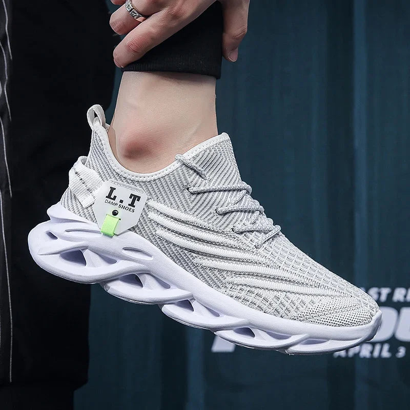 YRZL Men Sports Running Black Jogging Shoes Casual Sneakers Outdoor Breathable Mesh Women Light Shock-absorption Sneakers Men - Shoppiline