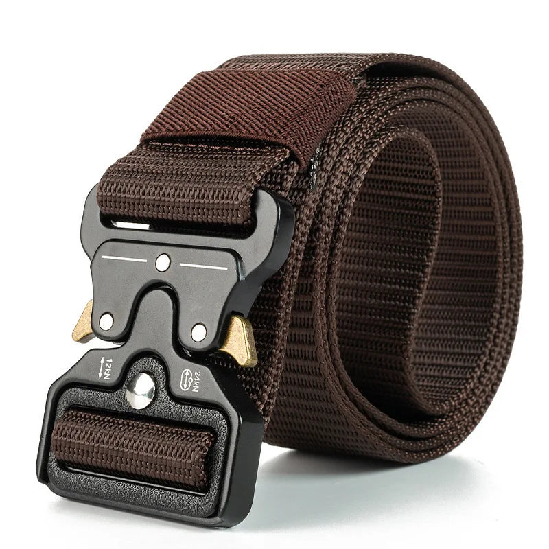 Ceinture tactique authentique à dégagement rapide, ceinture militaire d'extérieur en nylon souple véritable, accessoires de sport pour hommes et femmes, ceinture noire