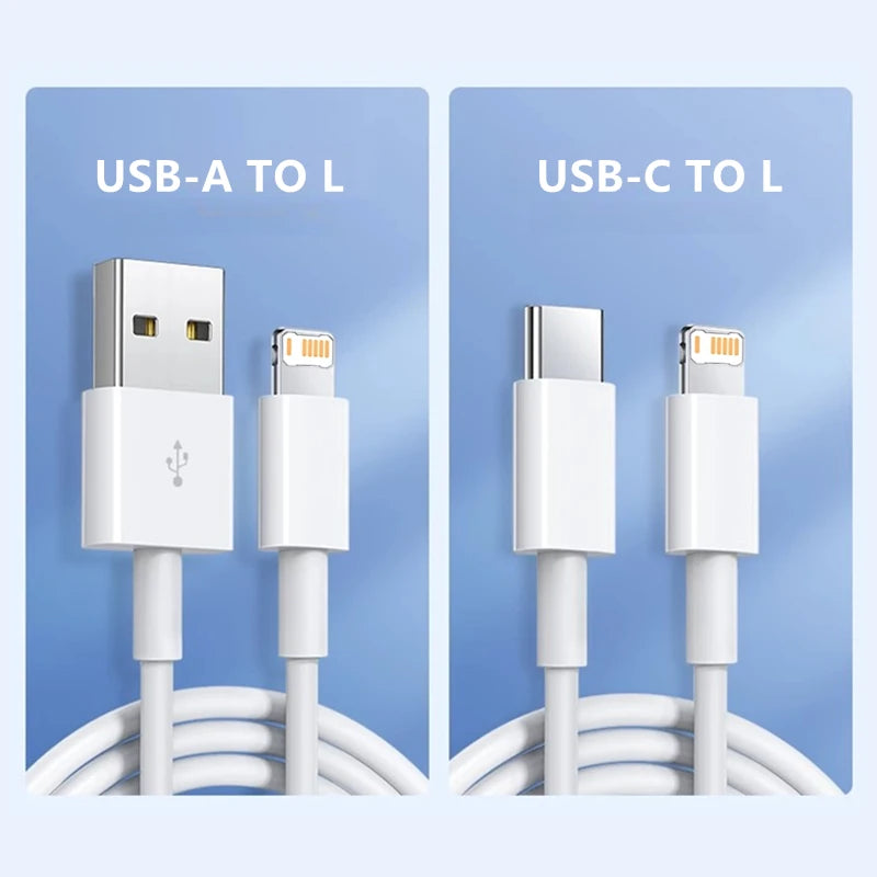 35W PD Original Fast Charging USB Cable For iPhone 11 12 13 14 Pro XS Max XR X 6 6S 7 8 Plus SE USB C Quick Charge Phone Cables