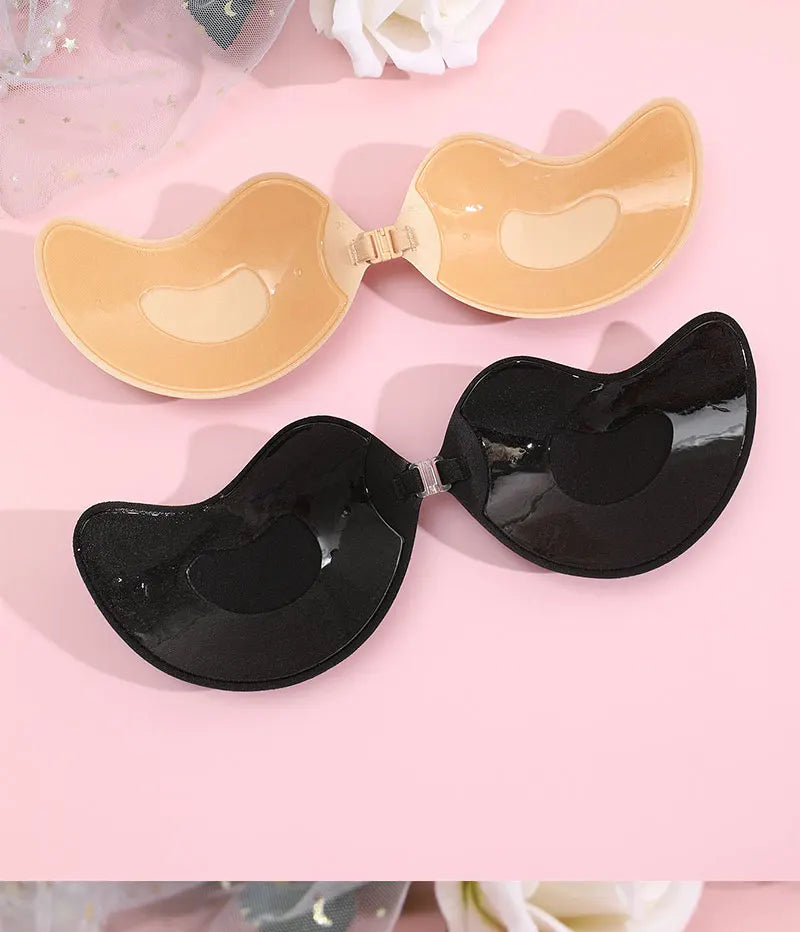 FINETOO 1-15PCS Women Invisible Nubra Breast Patch Tow-Color Hypoallergenic Mango Cup bra Silicone Non-Falling Off Thin