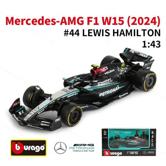 Bburago 1:43 Mercedes AMG 2024 W15 E Performance F1 Formula Car Die Cast Vehicles Collectible Model Racing Toys - Shoppiline