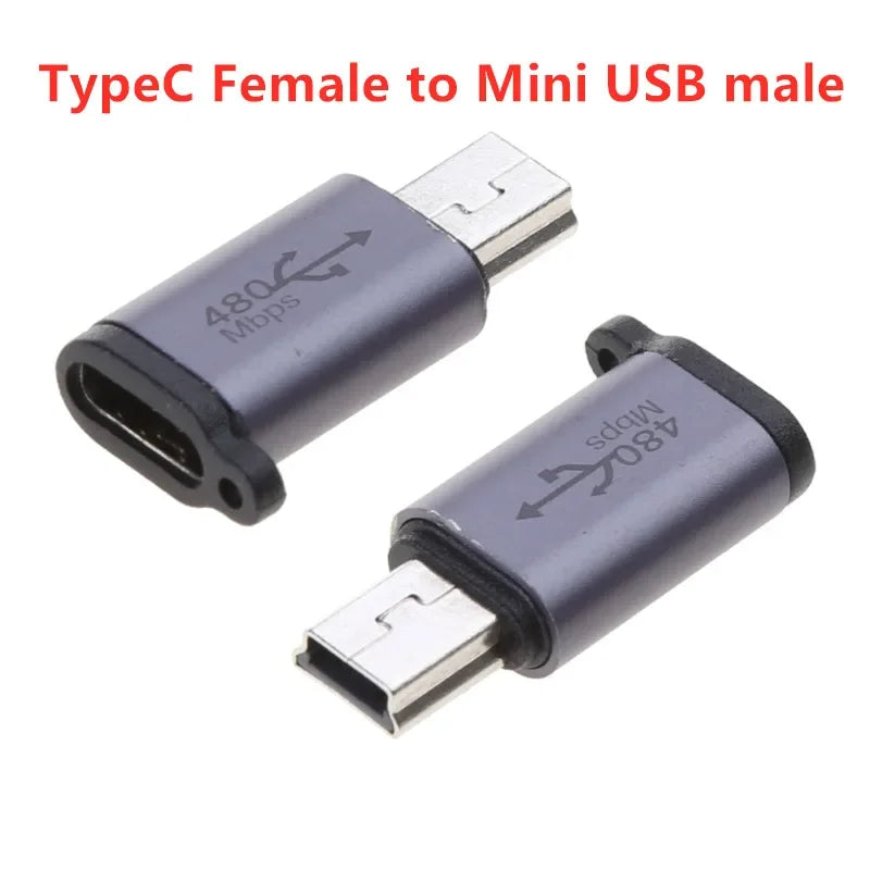 VIKEFON Type C Female to Micro USB/Type Female to Mini USB/Micro USB Female to Type C/Micro USB Female to Mini USB Plug Adapter
