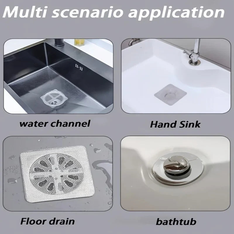 Disposable Hair Drain Catcher Mesh Anti-blocking Filter Floor Drains Sticker Shower Cover Kitchen Bathroom Sink Strainer Stopper