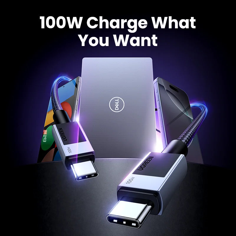 UGREEN USB Type C Cable PD100W Fast Charging Cable for iPhone 17 16 15 Samsung S25 Xiaomi USB C to USB C Cable for MacBook iPad - Shoppiline