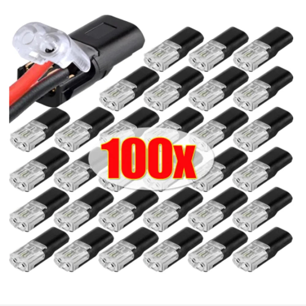 20/30/50/100PCS Double Wire Plug-in Waterproof Quick Connectors with Locking Buckle 2 Way Car Wire Terminal Block Cable Clamps