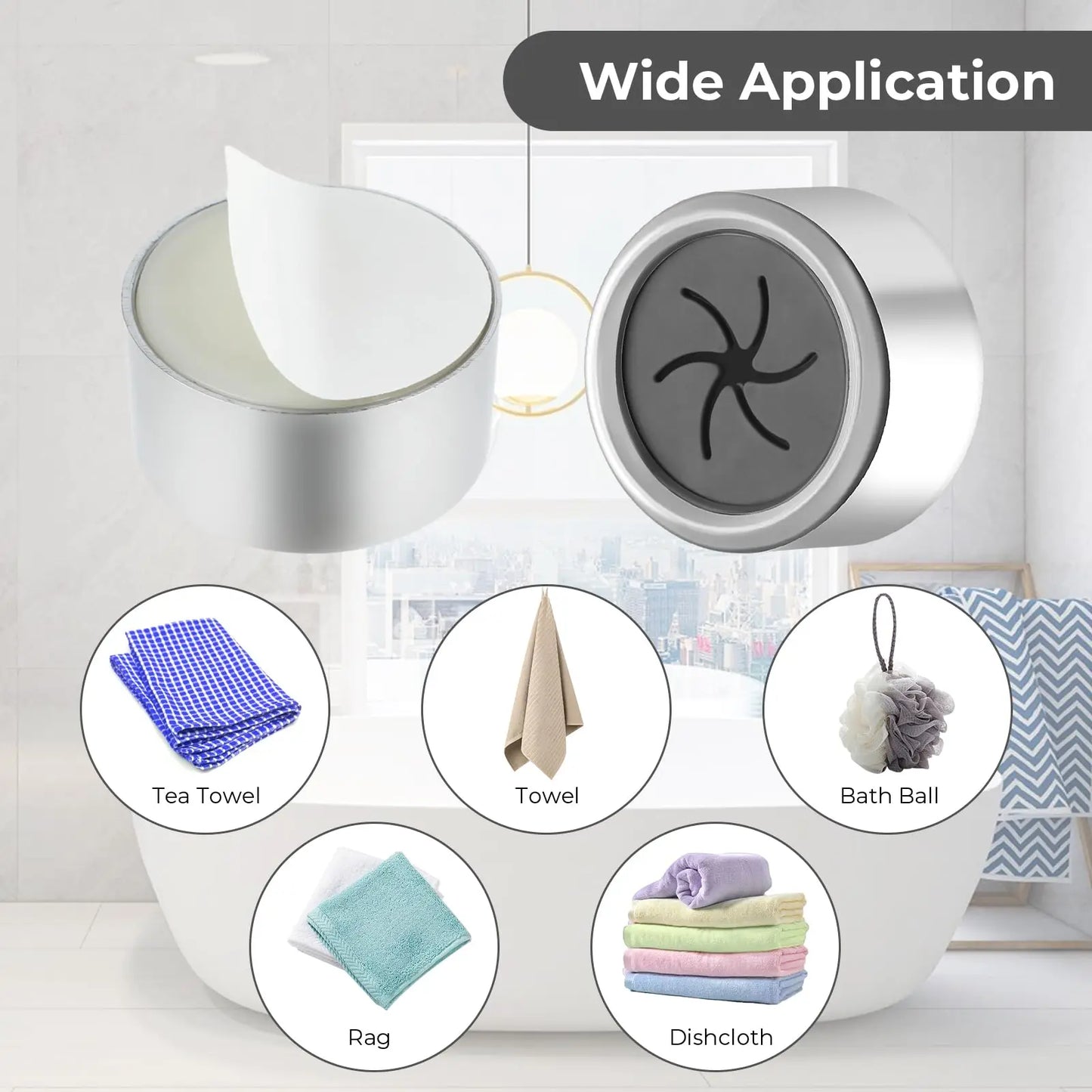 3PCS Non Punching Dishwashing Cloth Storage Clip Dishcloth Clip Kitchen Household Gloves Hook Towel Rack Hole Clip Wall Hanging