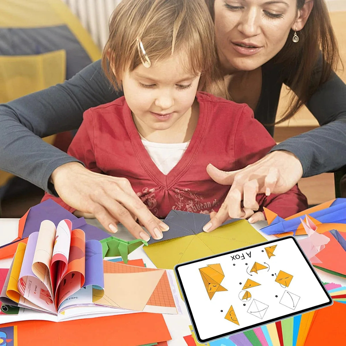 Origami Kit with 30/96 Sheets Paper & Guide Book, DIY Craft Art for Beginners kids，Multiple difficulty level challenges