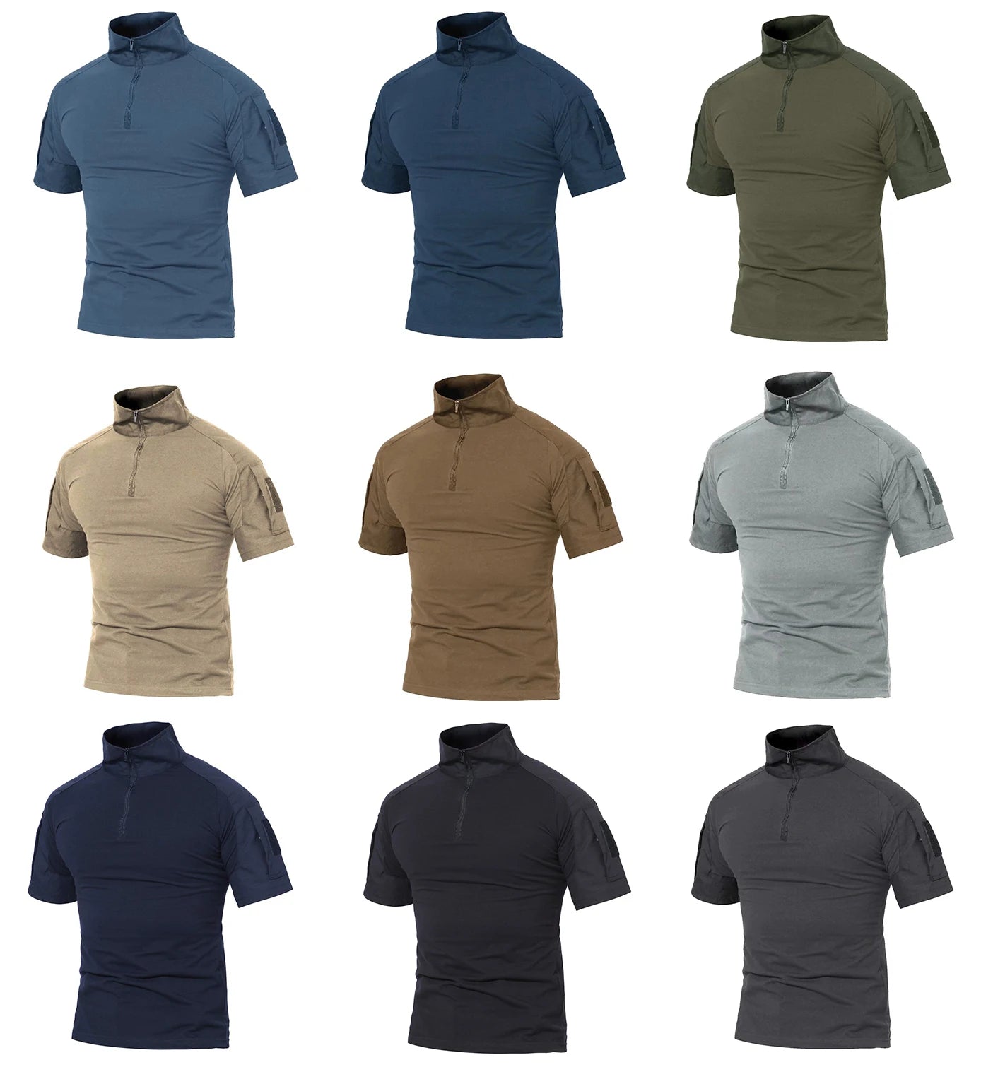 TACVASEN Men's Short Sleeve T-Shirts With Zipper Pockets Mens Summer Solid T Shirts Safari Tee Shirts Hiking Work Clothing - Shoppiline