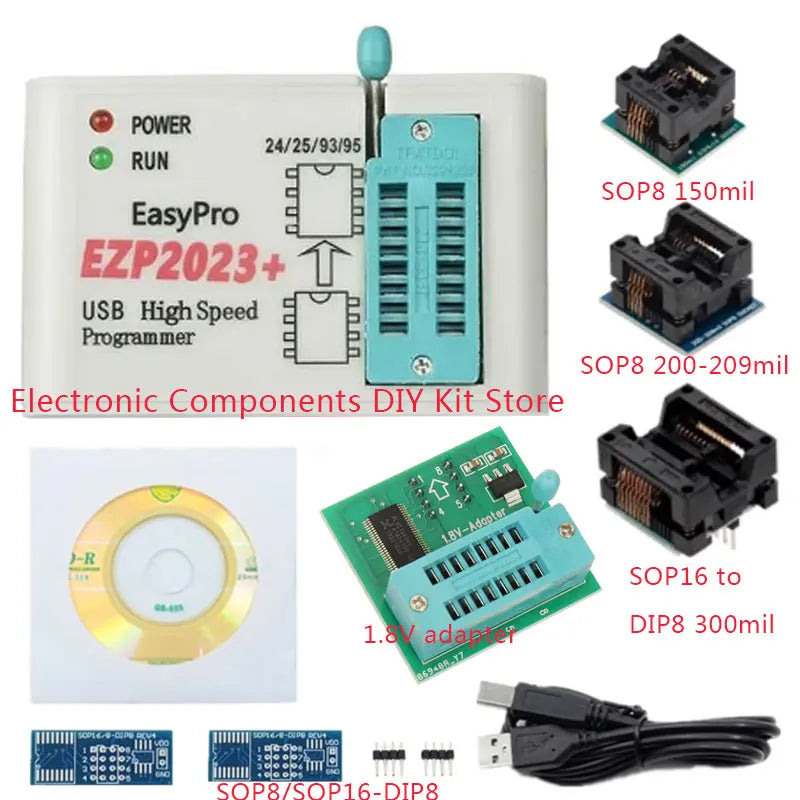 EZP2023 High-Speed USB SPI Programmer+12 Adapters Support 24 25 26 93 95 EEPROM 25 Flash Bios Chip Better Than EZP2019 - Shoppiline
