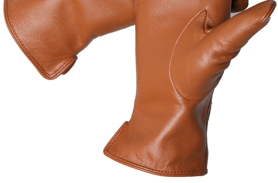 Women's sheepskin gloves winter warm plus velvet short thin touch screen driving color women's leather gloves good quality -2226