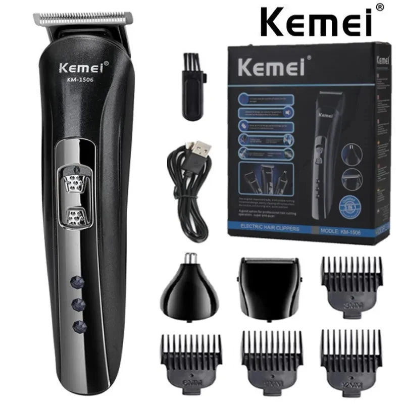 Kemei KM-1506 3 in 1 Electric Shaver USB Charging Hair Trimmer Electric Rechargeable Nose Professional Shaving Machine