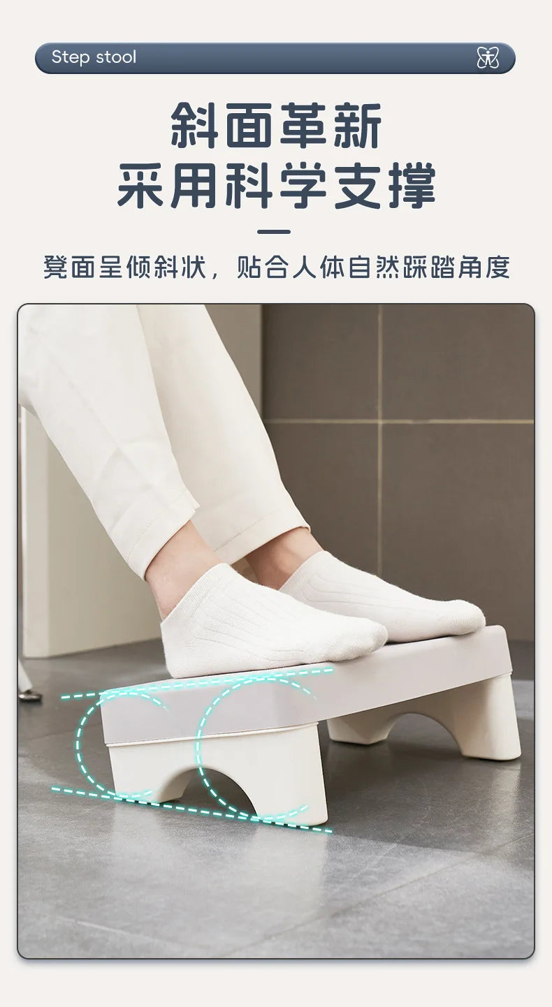 Ergonomic PP Footrest Under Desk Foot Stool Comfortable Space-Saving Foot Rest for Office Work Study Sofa Home