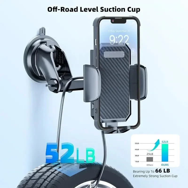360° Rotatable Car Phone Holder Universal Windshield Suction Cup & Air Vent Mount Stand for Cellphone Stable Car Phone Bracket