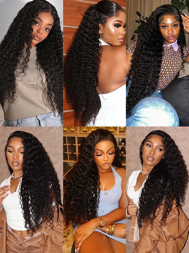 13x6 HD Lace Loose Deep Wave Frontal Perücken 42 Zoll Deep Curly Lace Front Echthaarperücken Vorgezupfte Klebefreie Perücke Echthaar