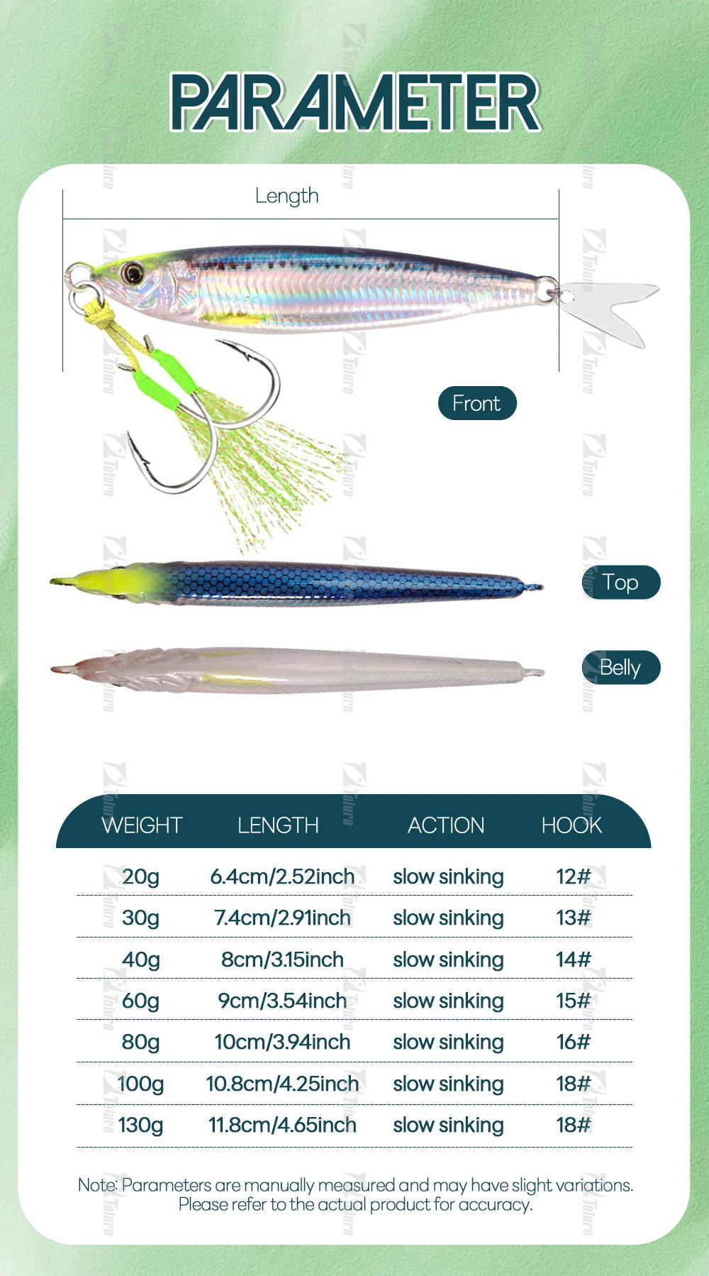 TOLU 2024 NEW 3D Printed Fast Sinking Metal Jig Lure 20g-130g With Spool Saltwater Shore Casting Fishing Lure Vertical Metal Jig