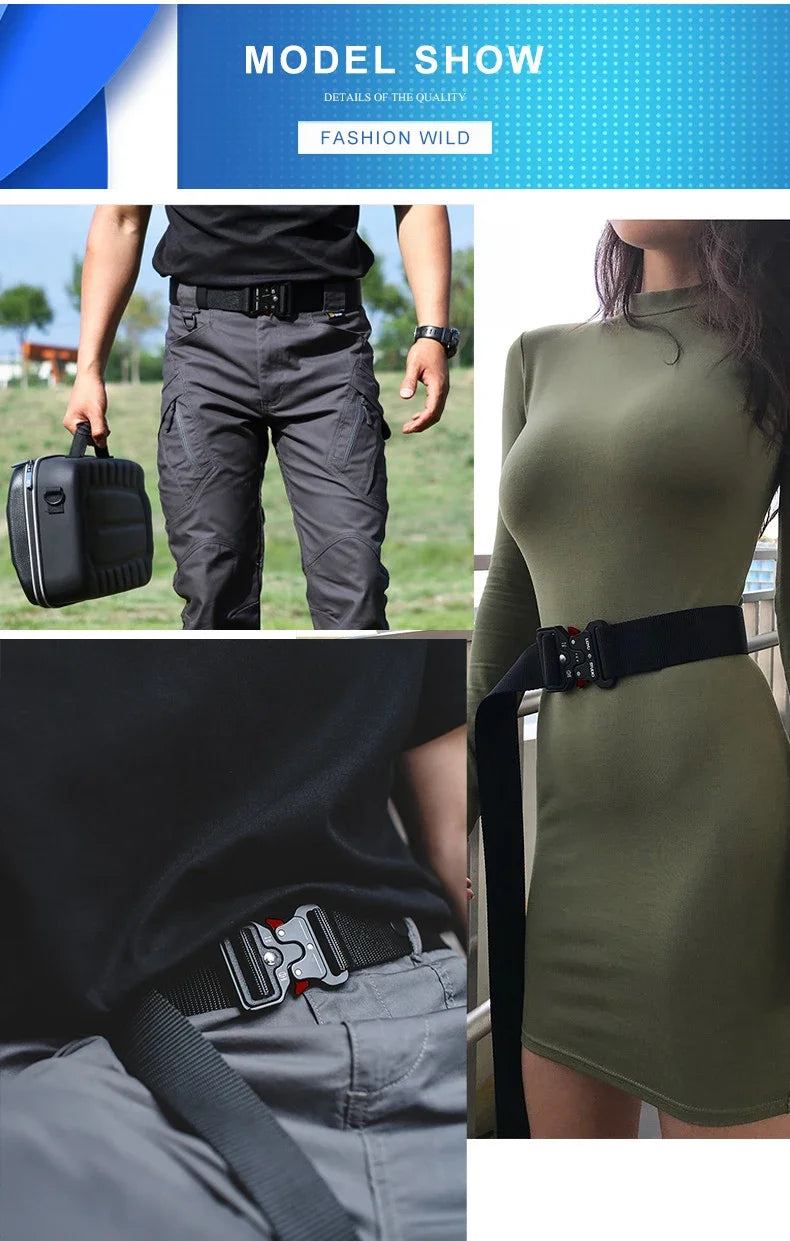 Ceinture tactique authentique à dégagement rapide, ceinture militaire d'extérieur en nylon souple véritable, accessoires de sport pour hommes et femmes, ceinture noire