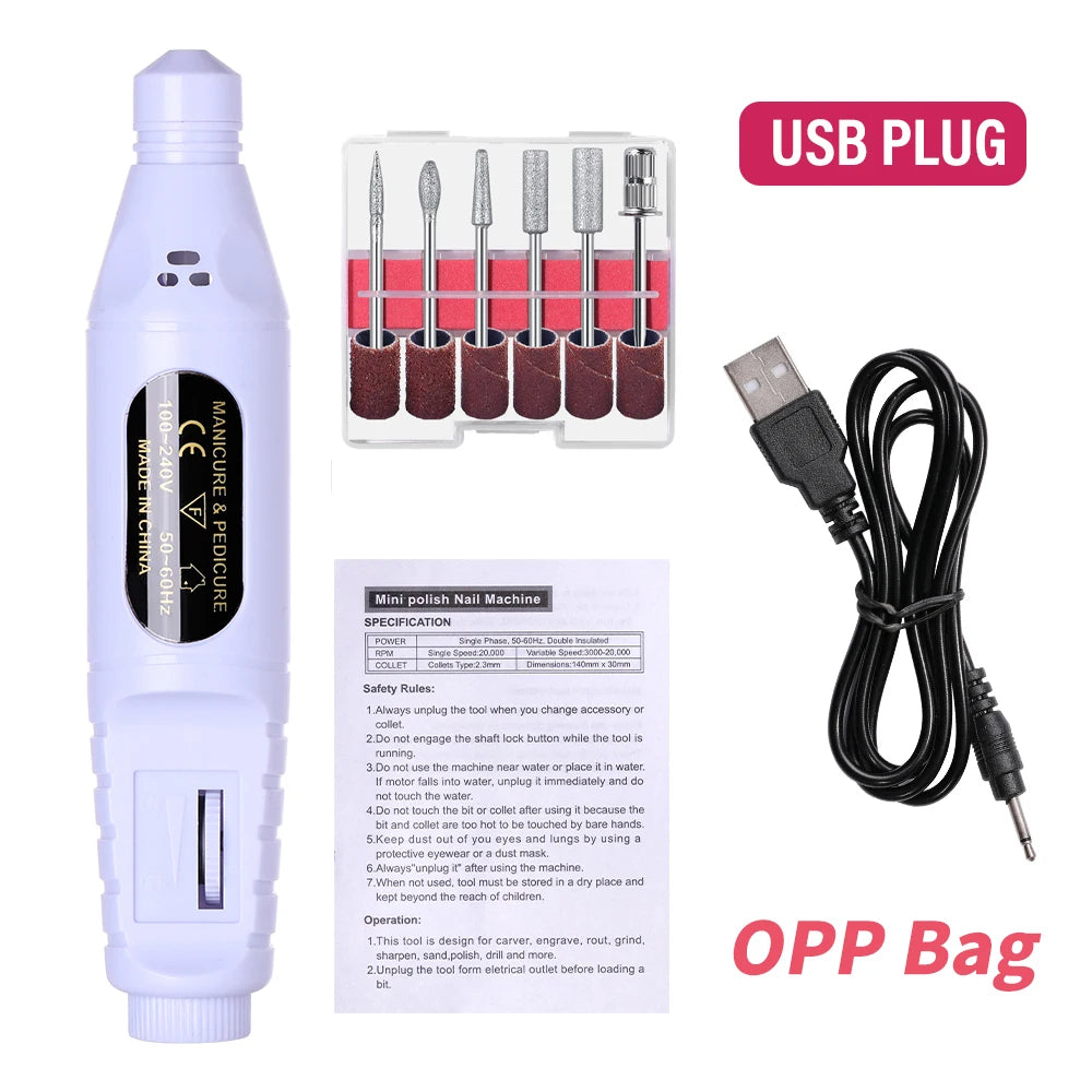 Professional Nail Drill Machine Set Remove Nail Sander Gel Polish Remover Tools Driller Manicure Nail Accessories Nail tools
