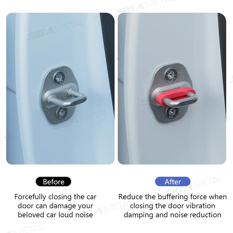SEAMETAL Car Door Shock Absorber Universal Car Door Buckle Soundproof Deadener Damper Cushion Anti-Vibration Buffer Pad