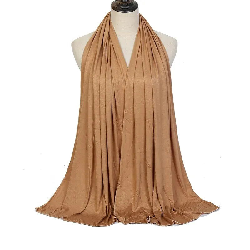 Modal Cotton Jersey Hijab Scarf For Women Stretch Shawl Plain Muslim Headband Fashion Solid Color Long Muffler 170*60cm